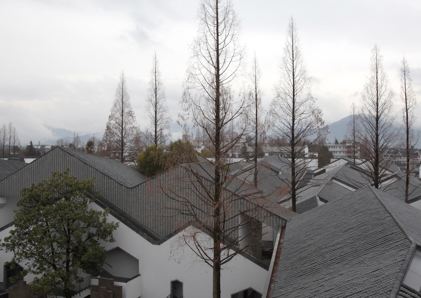 建筑、树木和远山(李兴钢摄_) 建筑、树木和远山(李兴钢摄_)